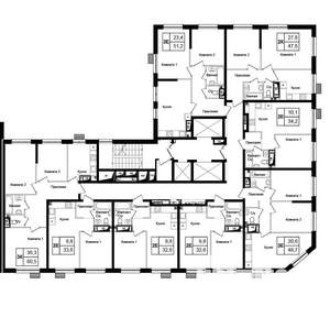 3-к квартира, строящийся дом, 61м2, 18/21 этаж