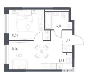 1-к квартира, вторичка, 33м2, 2/17 этаж