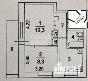 2-к квартира, вторичка, 34м2, 5/9 этаж