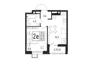 1-к квартира, вторичка, 38м2, 9/11 этаж
