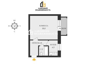 1-к квартира, вторичка, 30м2, 4/5 этаж