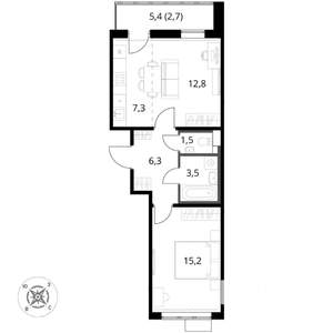 2-к квартира, вторичка, 49м2, 5/17 этаж