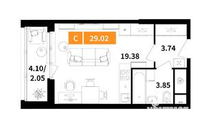 Студия квартира, вторичка, 29м2, 3/9 этаж