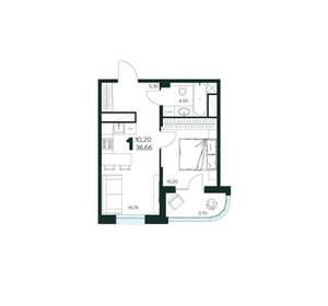 1-к квартира, вторичка, 37м2, 2/9 этаж
