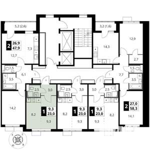 Студия квартира, вторичка, 23м2, 9/17 этаж