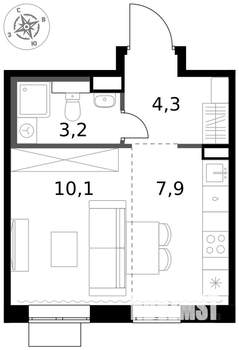 1-к квартира, вторичка, 26м2, 14/17 этаж