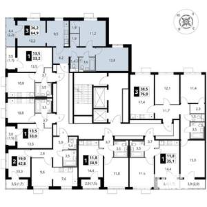 3-к квартира, вторичка, 65м2, 16/17 этаж