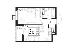 1-к квартира, вторичка, 38м2, 9/11 этаж
