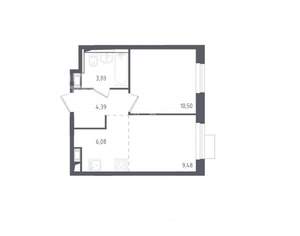1-к квартира, вторичка, 34м2, 9/12 этаж
