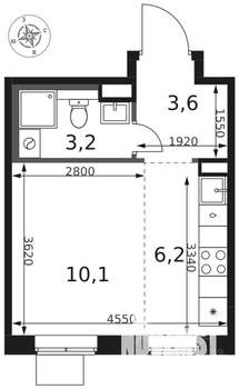 1-к квартира, вторичка, 23м2, 5/8 этаж