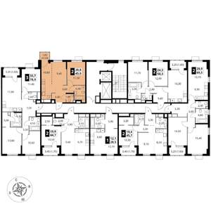 2-к квартира, вторичка, 45м2, 5/17 этаж