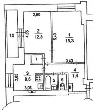 2-к квартира, вторичка, 52м2, 2/14 этаж