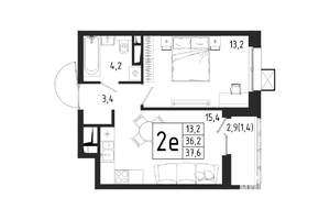 1-к квартира, вторичка, 38м2, 5/12 этаж
