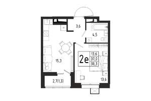 1-к квартира, вторичка, 38м2, 10/12 этаж
