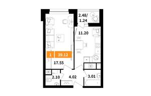 1-к квартира, вторичка, 39м2, 2/17 этаж