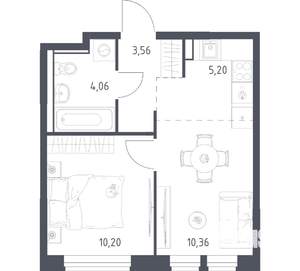 1-к квартира, вторичка, 33м2, 10/17 этаж
