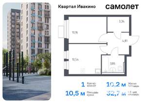 1-к квартира, вторичка, 33м2, 17/17 этаж