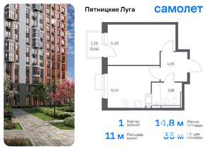 1-к квартира, вторичка, 35м2, 11/12 этаж