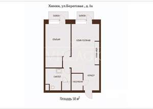 2-к квартира, вторичка, 58м2, 4/6 этаж
