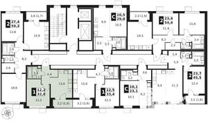 1-к квартира, вторичка, 33м2, 4/17 этаж