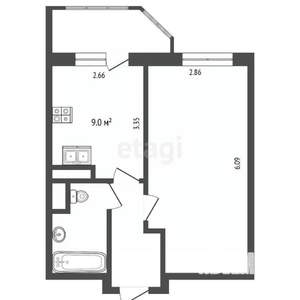 1-к квартира, вторичка, 33м2, 13/14 этаж