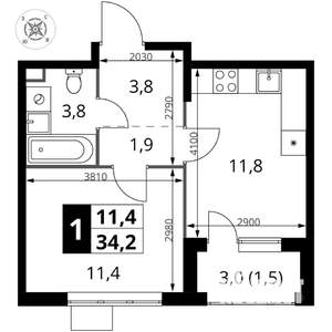 1-к квартира, вторичка, 34м2, 4/17 этаж