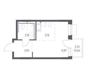 Студия квартира, вторичка, 22м2, 3/12 этаж