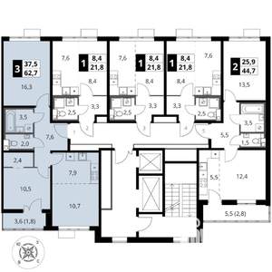 3-к квартира, вторичка, 63м2, 3/17 этаж
