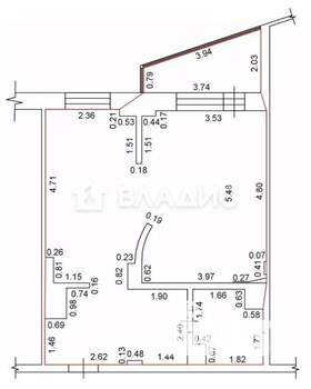 1-к квартира, вторичка, 58м2, 4/17 этаж