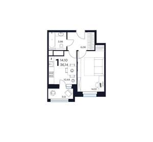 1-к квартира, вторичка, 36м2, 15/15 этаж