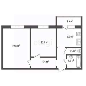 2-к квартира, вторичка, 58м2, 25/25 этаж