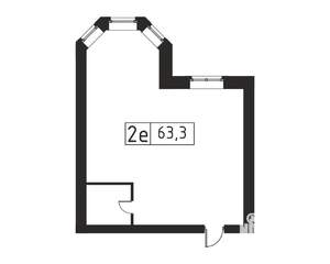 1-к квартира, вторичка, 63м2, 1/8 этаж