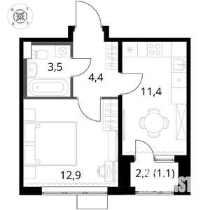 1-к квартира, вторичка, 33м2, 5/17 этаж
